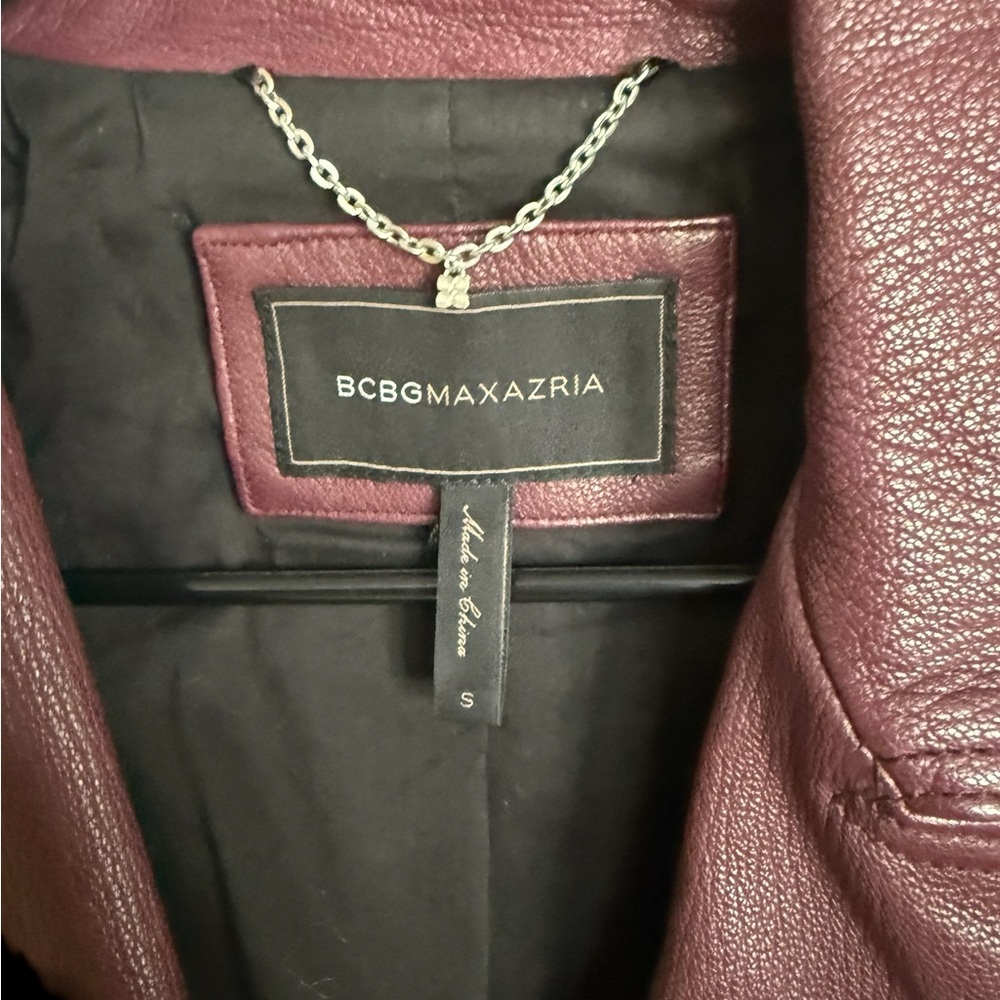 BCBGMaxAzria Deep Red Leather Jacket